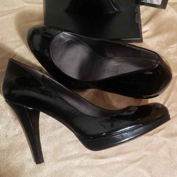 Mark Fisher Black Patient Leather Heels - Picture 4 of 4